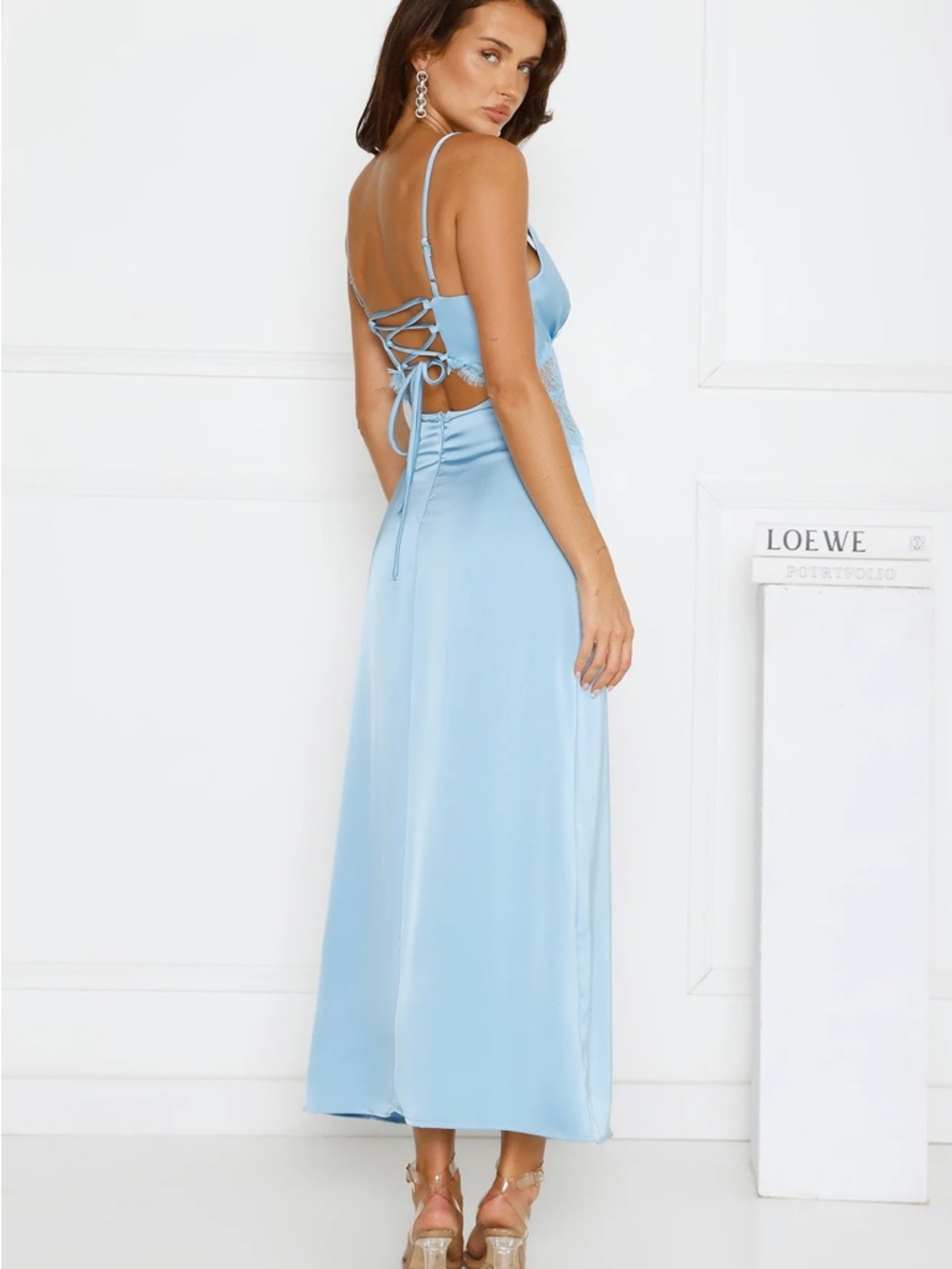 Hello Molly Light Blue Lace-Trim Maxi Dress - Picture 5 of 10